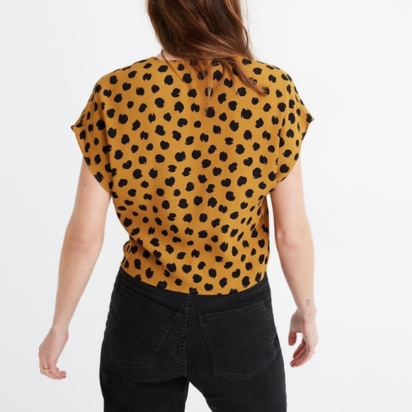 MADEWELL Sash-Tie Wrap Top in Painted Spots Size XS - Picture 2 of 10